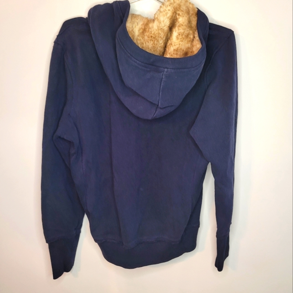 Tommy Hilfiger | Navy Hoodie with Fax Fur Hood - Picture 2 of 7